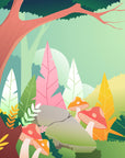 Papier peint enfant – Forêt colorée et ludique