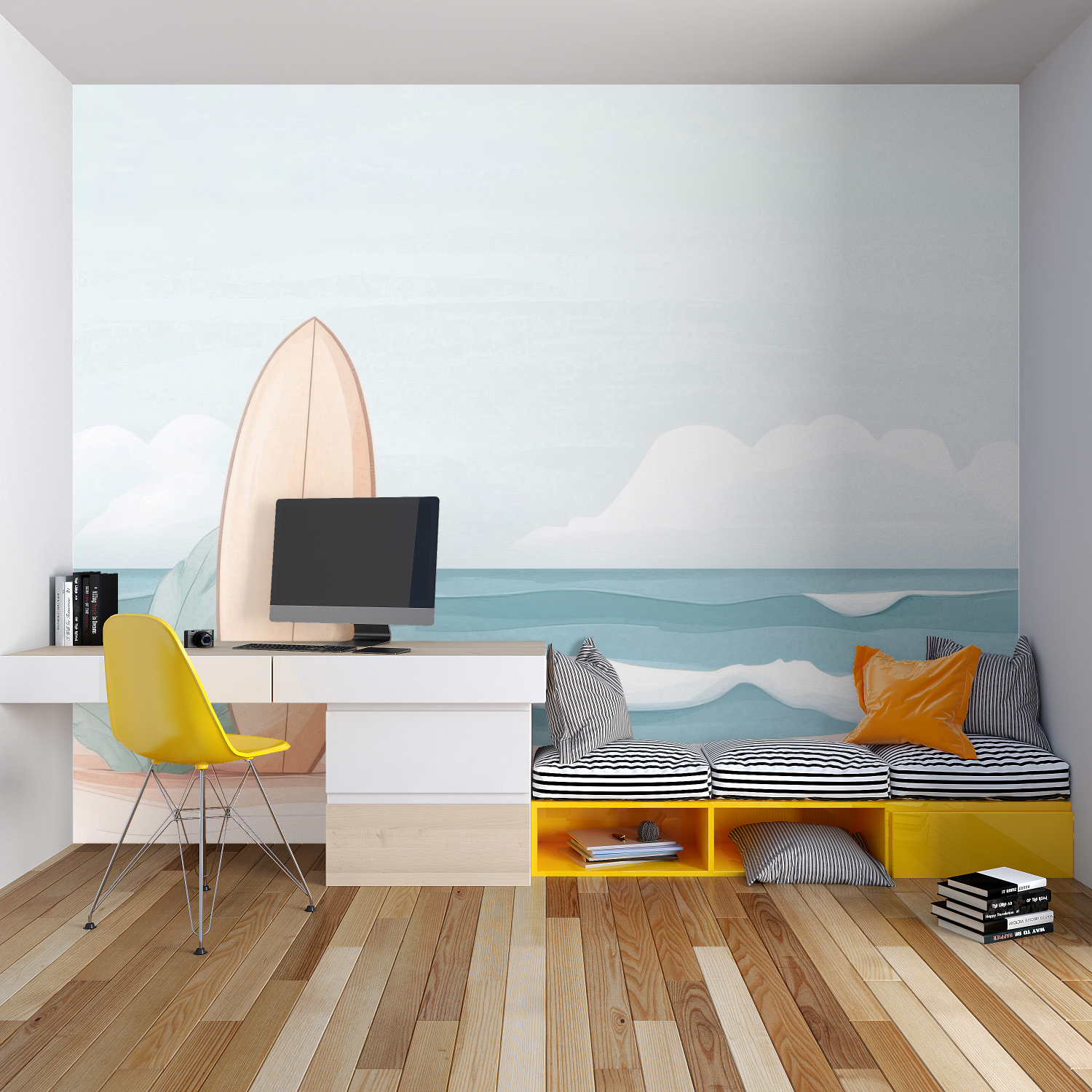 Landscape Wallpaper - Waves and Surfboard