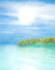Landscape wallpaper – Blue lake and gentle horizon