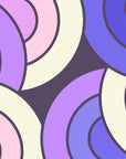 Papier peint rétro - cercles concentriques mauves