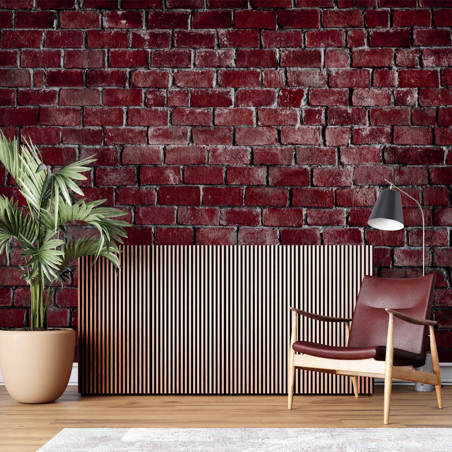 Papier Peint Art & Déco - Mur de Briques Rouges