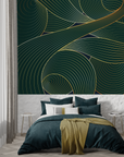 Geometric Wallpaper - Golden Spirals and Waves