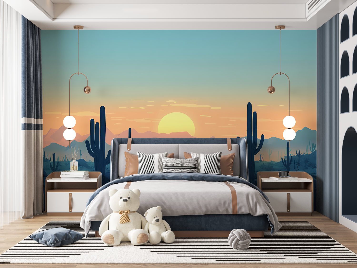 Papier Peint Paysage - Désert au Coucher du Soleil