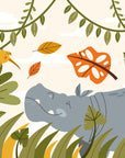 Papier Peint Enfant - Hippopotame
