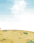 Children's Wallpaper – Tiger and Hippopotamus Watercolor Landscape