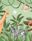 Papier Peint Jungle - Léopard Zèbre Et Girafe