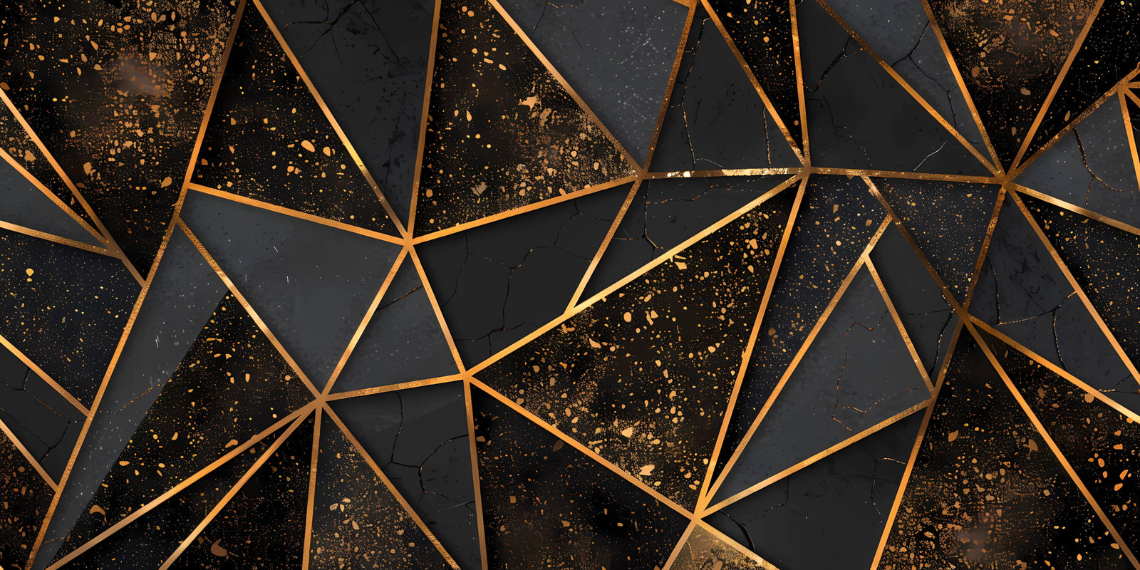 Papier Peint Géométrique - Triangles Dorés