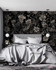 Floral Wallpaper - Small White Flowers on a Black Background