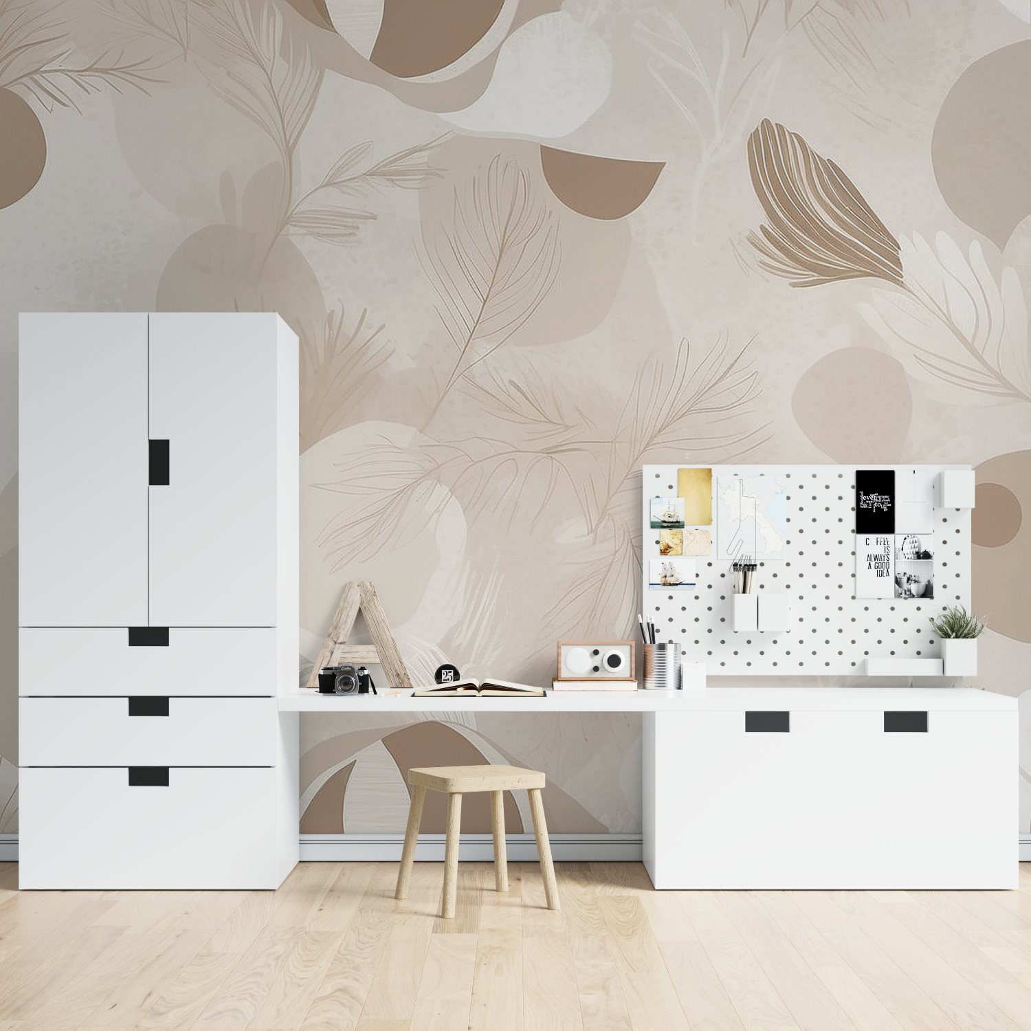 Floral Wallpaper - Sepia Botanical Patterns