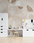 Papier Peint Floral - Motifs Botaniques Sépia