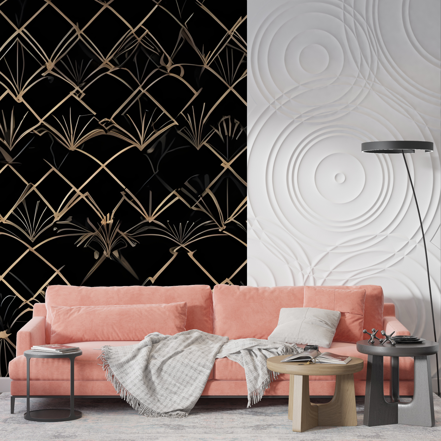 Art &amp; Deco Wallpaper - Golden Geometric Patterns