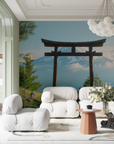 Papier Peint Illustration - Sanctuaire Japonais sous la Brume