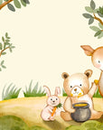 Papier Peint Enfant - Paysage Avec Animaux De La Forêt
