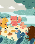 Papier Peint Enfant - Forêt Scandinave Et Animaux
