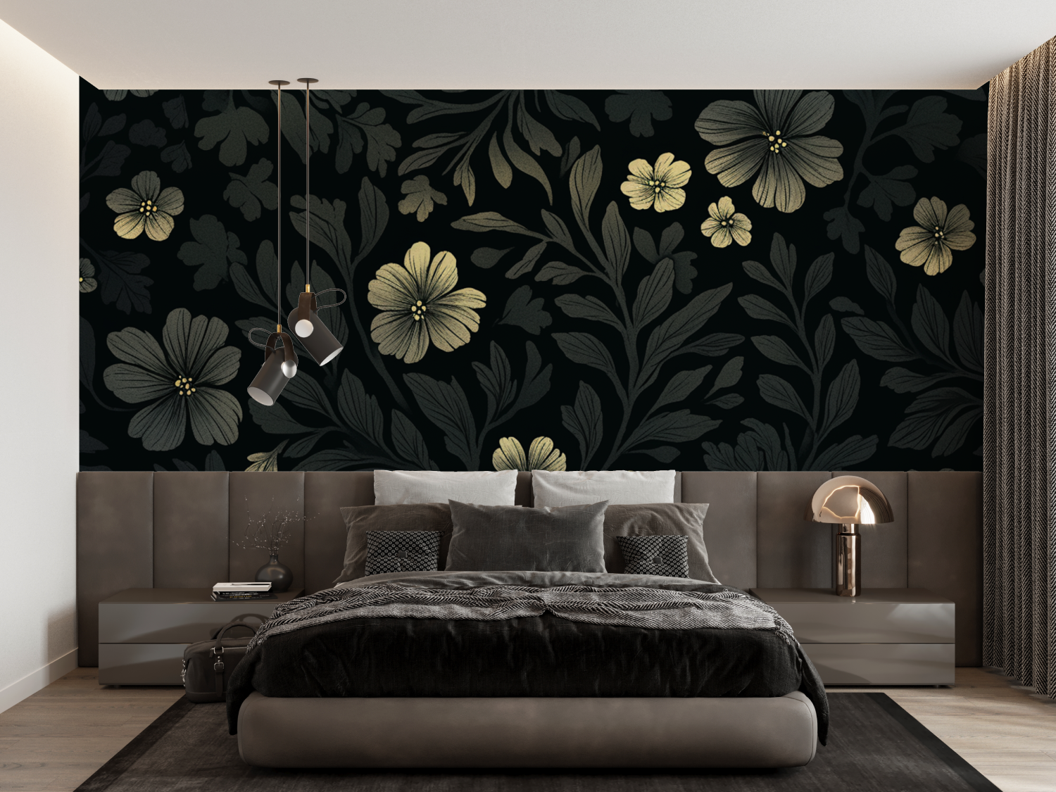 Floral Wallpaper - Night Garden with Jasmine Flowers