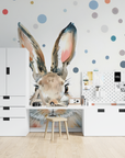 Papier Peint Enfant - Lapin et Pois Colorés