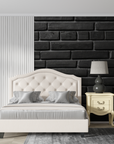 Stone Wallpaper - Charcoal Black Brick Wall
