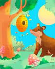 Papier peint enfant – Ours et forêt enchantée