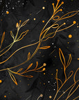 Papier Peint Feuillage - Branches Dorées en Mouvement