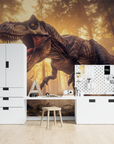 Papier Peint Animaux - T-Rex dans la Brume Forestière