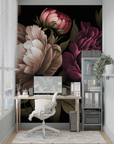 Floral Wallpaper - Elegant Peonies on Dark Background