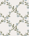 Papier peint géométrique - treillage de roses grimpantes