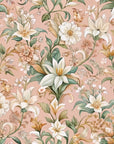 Papier peint fleuri - parterre de lys champêtres