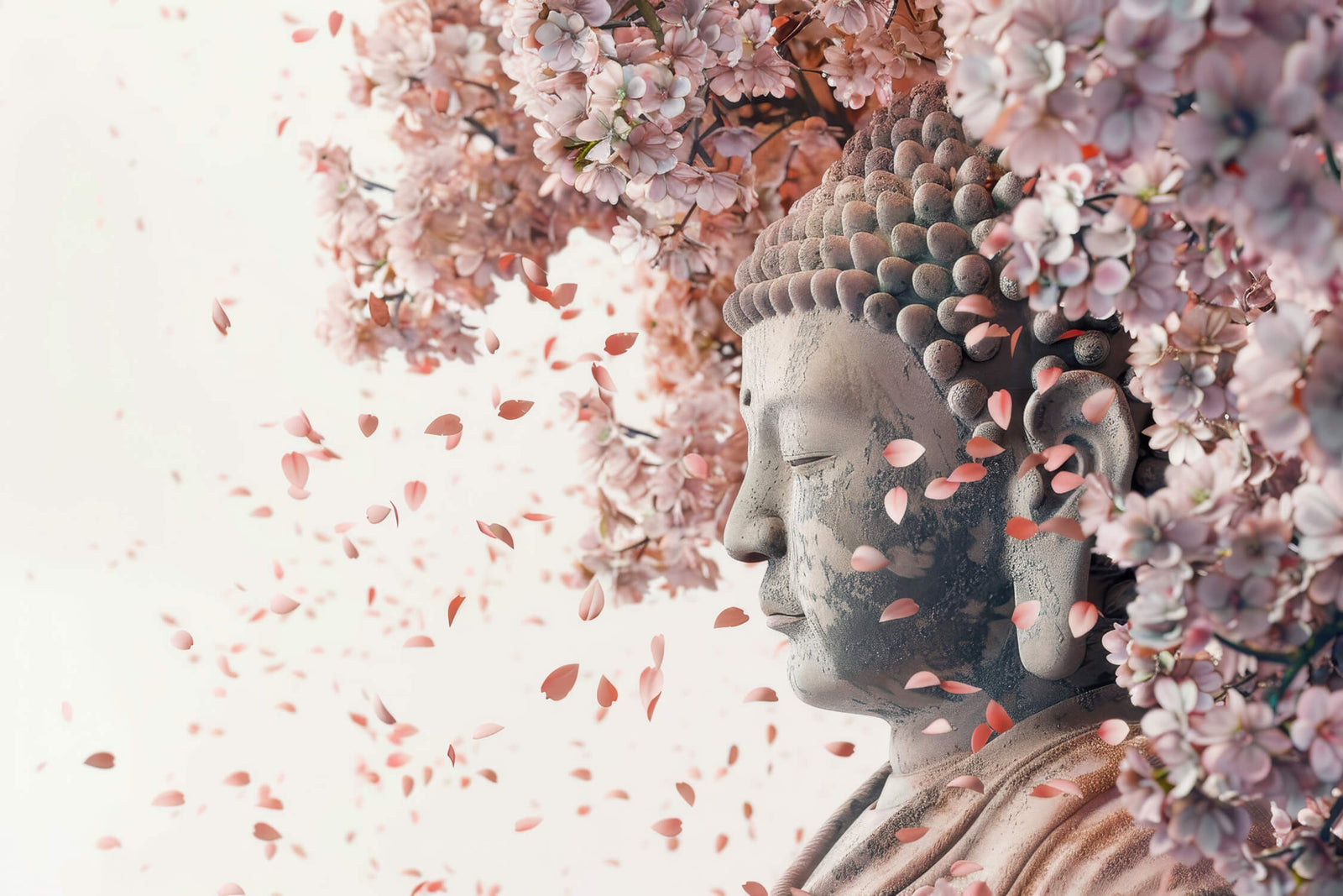Japanese Wallpaper - Buddha under the Cherry Trees
