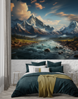 Mountain Valley and River Wallpaper