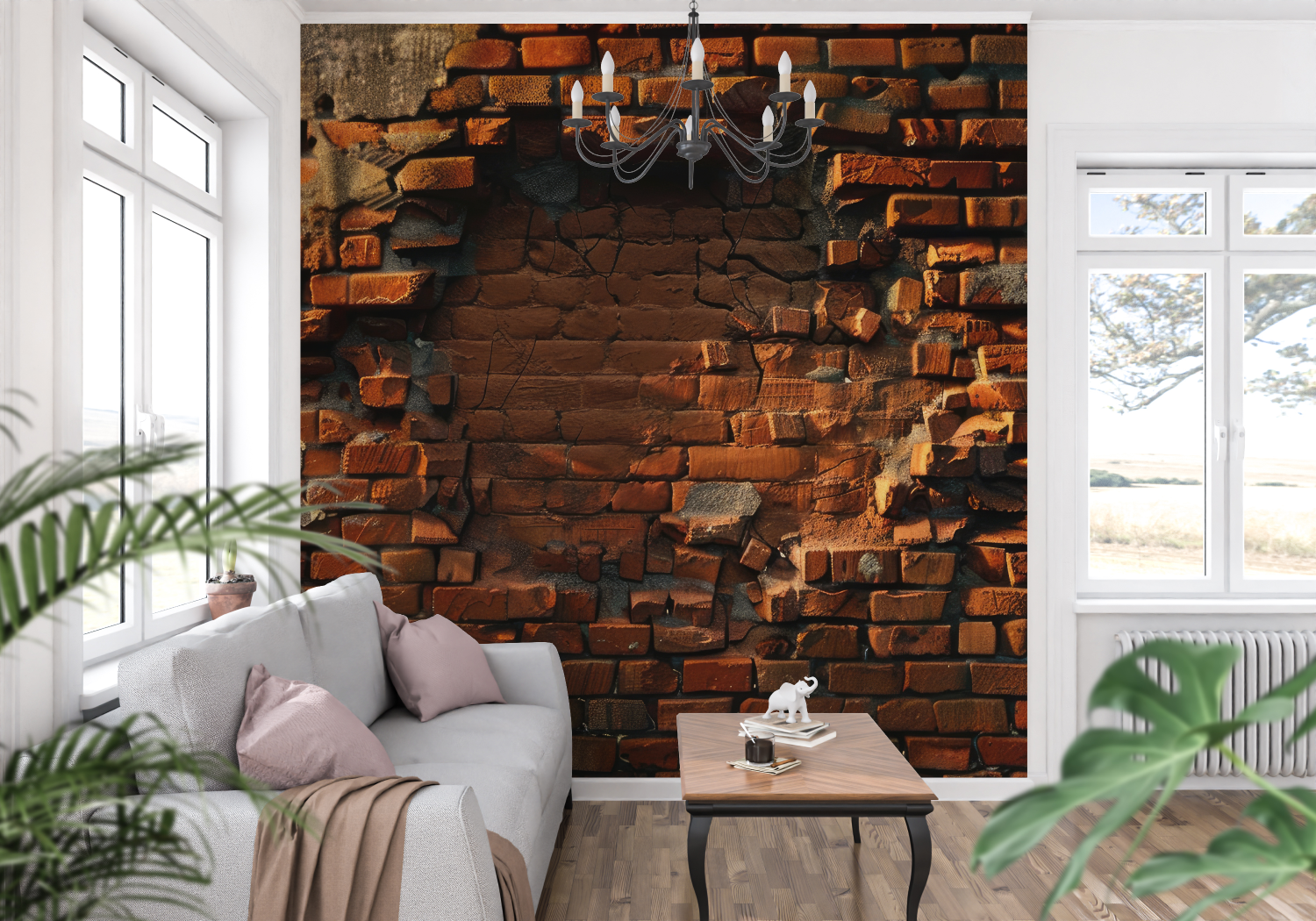 Papier Peint Art & Déco - Mur de Briques en Ruine
