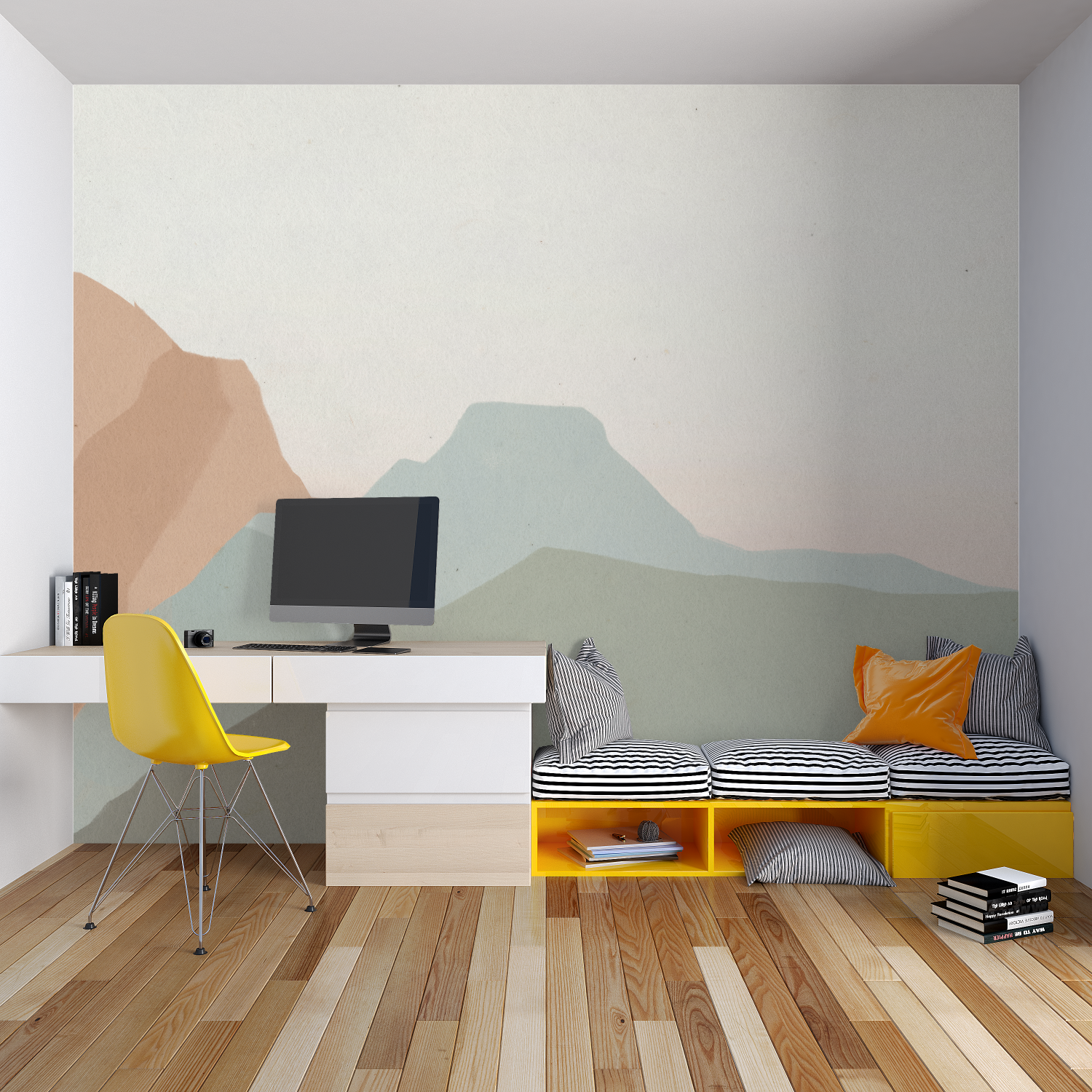 Papier Peint Montagne - Collines Pastel