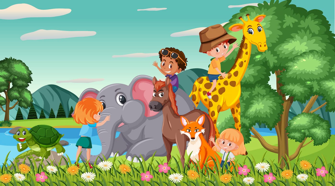 Children's Wallpaper - Adventure with Animals