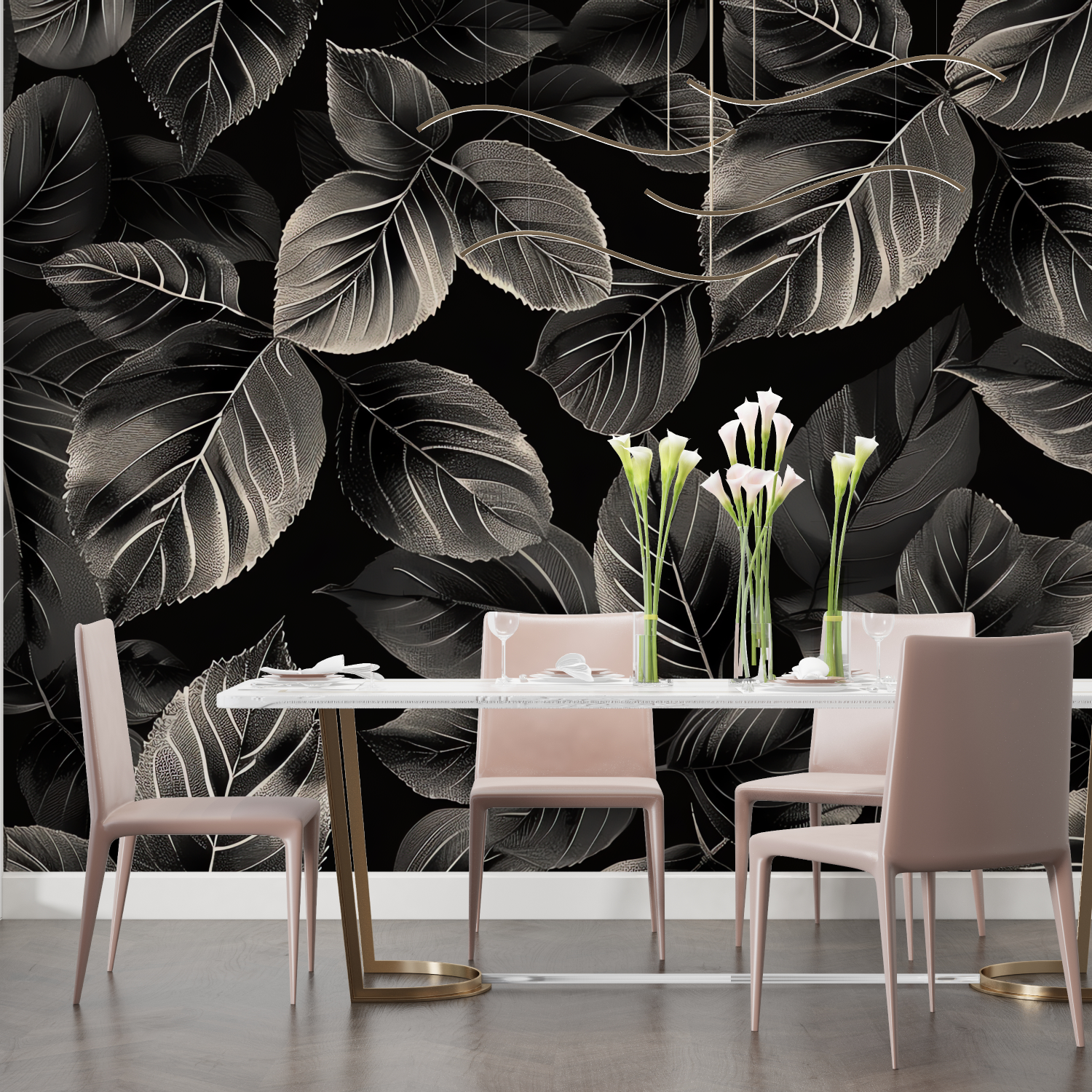 Foliage Wallpaper - Elegant Dark Leaves