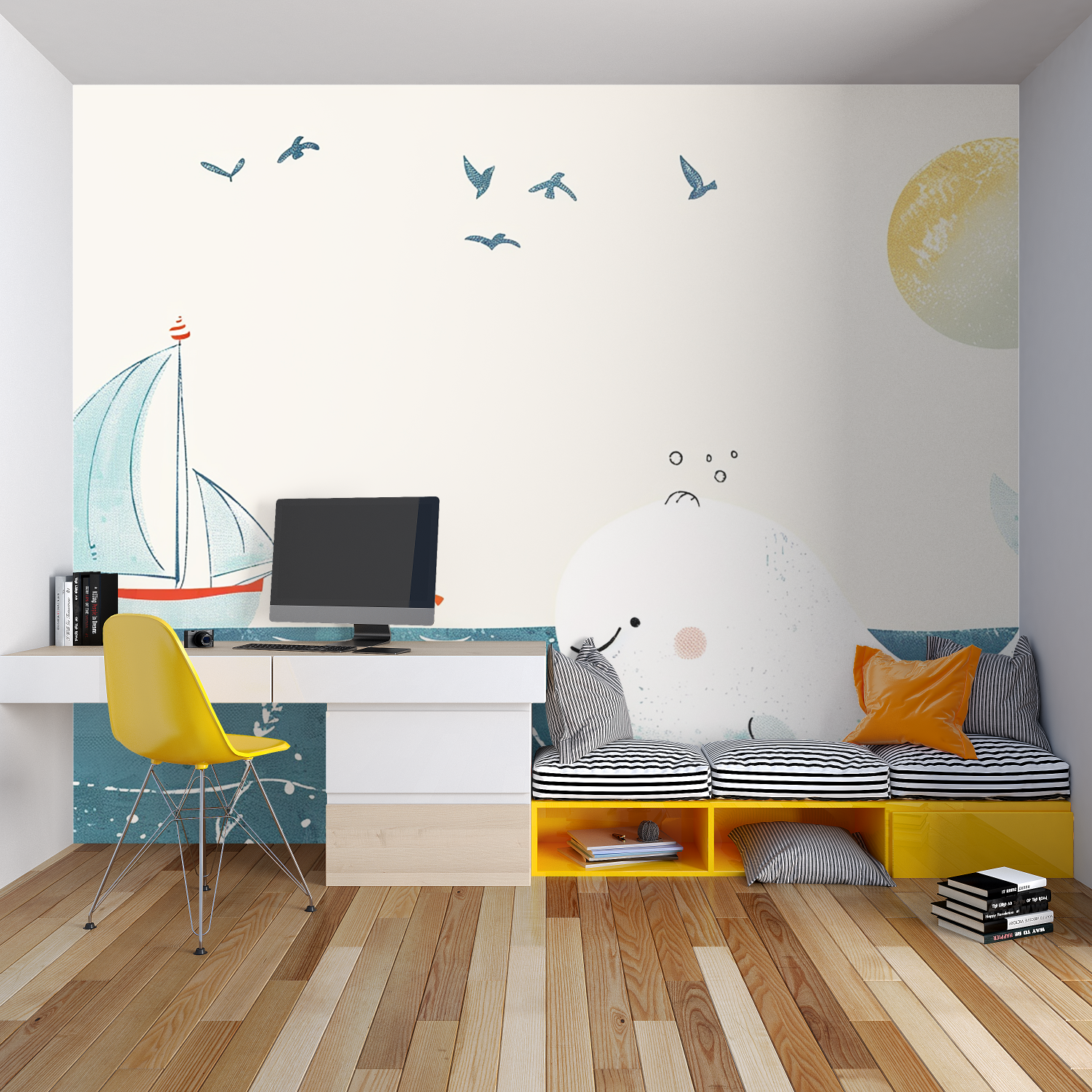 Children's Wallpaper - Smiling Whale