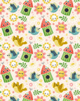 Papier peint enfant – Motifs oiseaux et fleurs