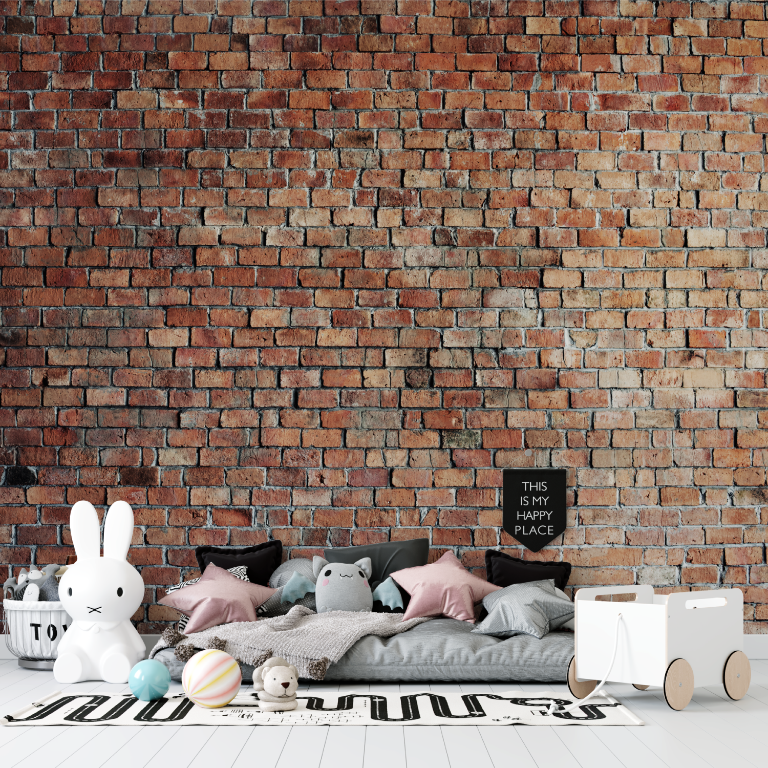 Papier Peint Art & Déco - Mur de Briques Traditionnel