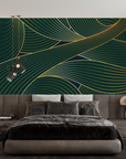 Geometric Wallpaper - Golden Spirals and Waves