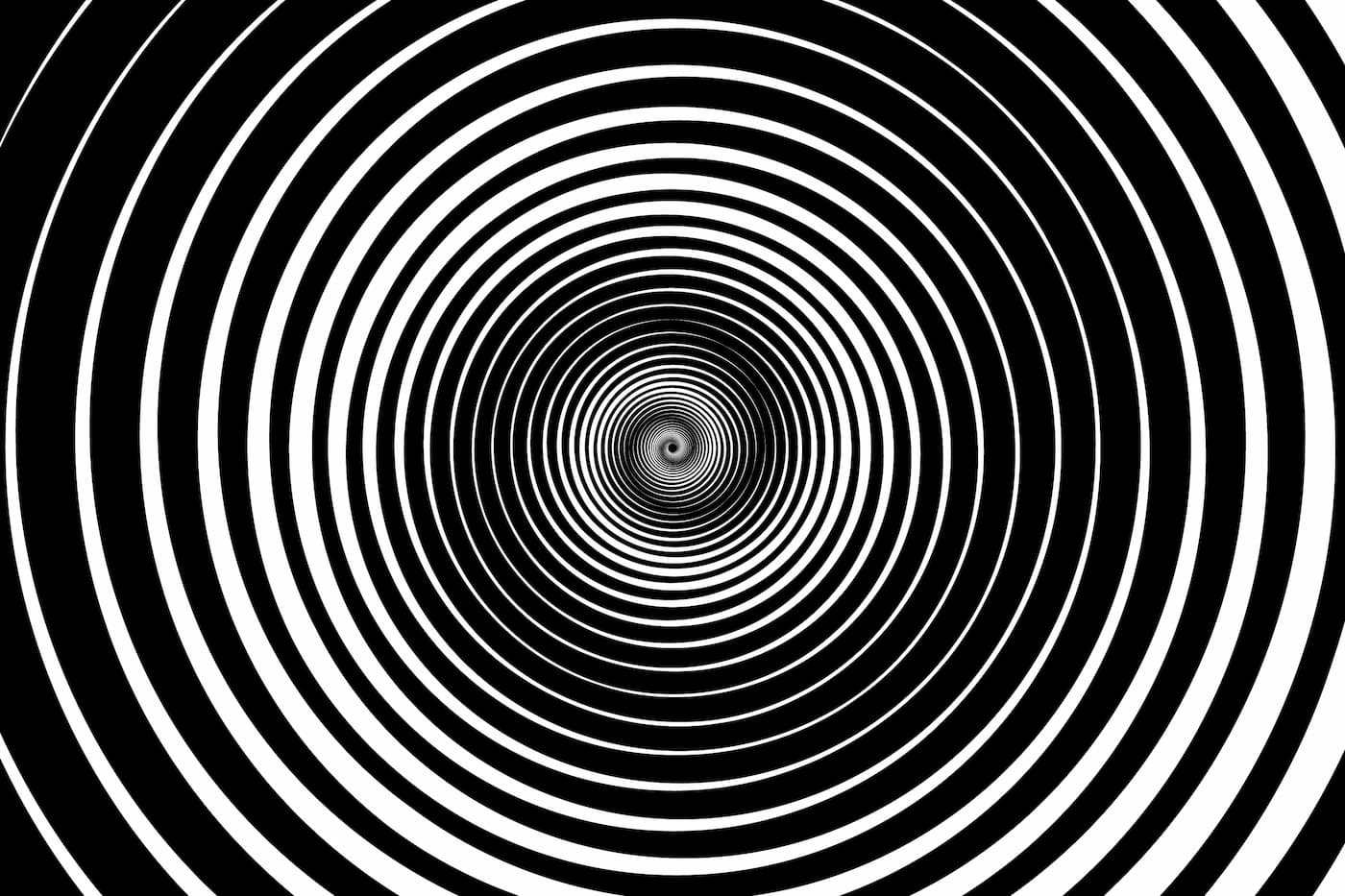 Black and White Wallpaper - Hypnotic Spiral