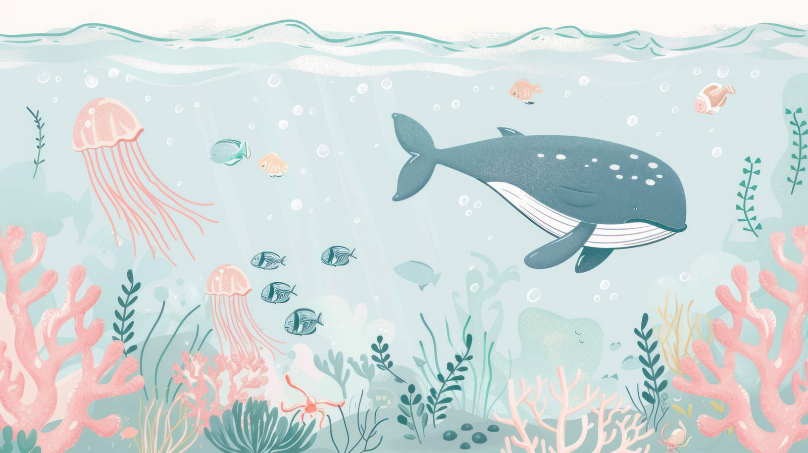 Children's Wallpaper - Pastel Underwater World