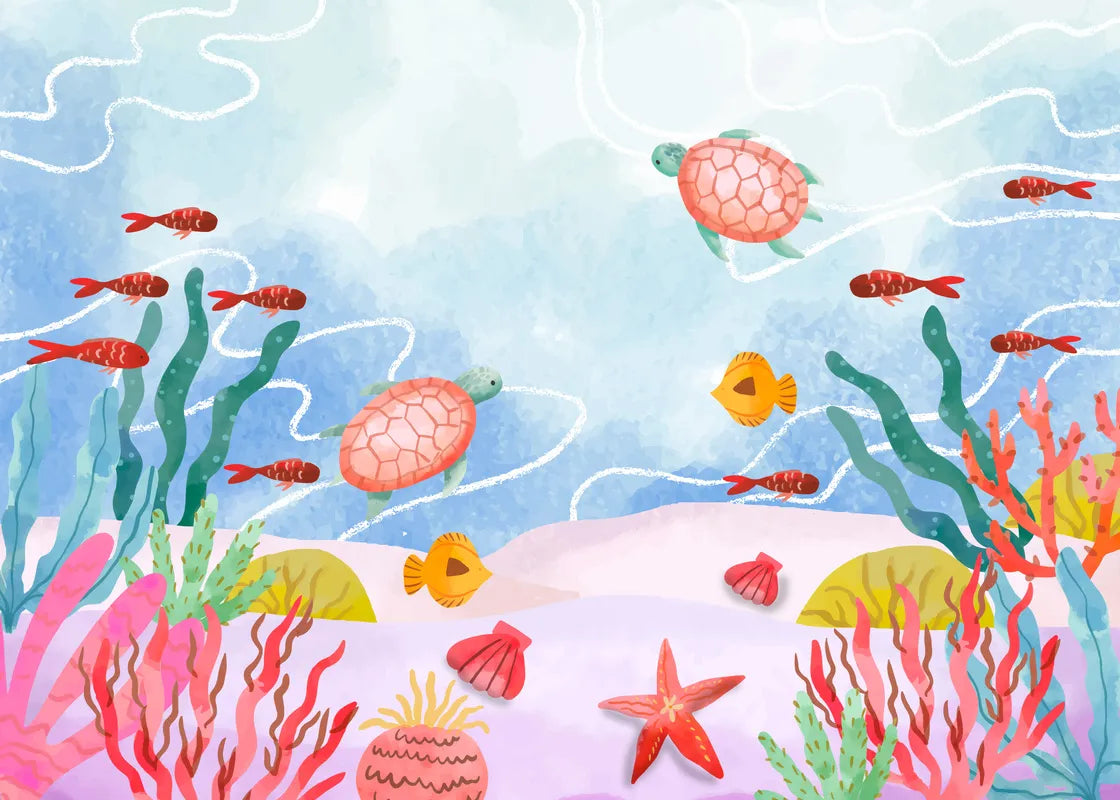 Children's Wallpaper - Colorful Underwater Life