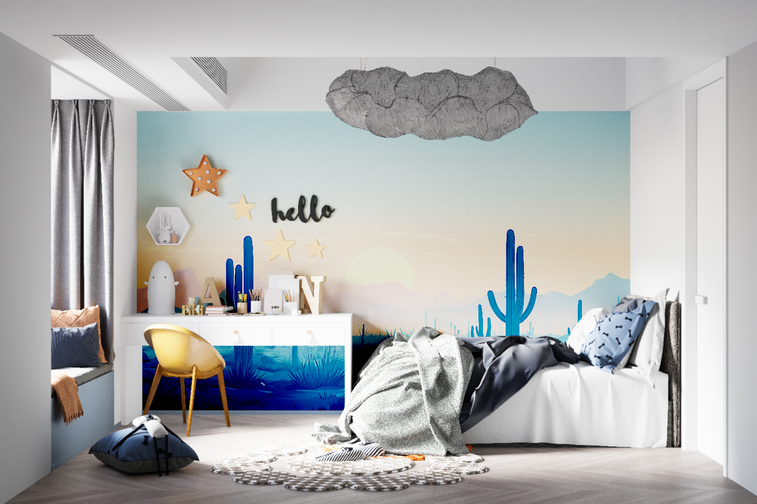 Papier Peint Paysage - Désert au Coucher du Soleil