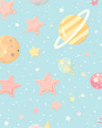 Papier Peint Enfant – Planètes Pastel et Étoiles Rêveuses