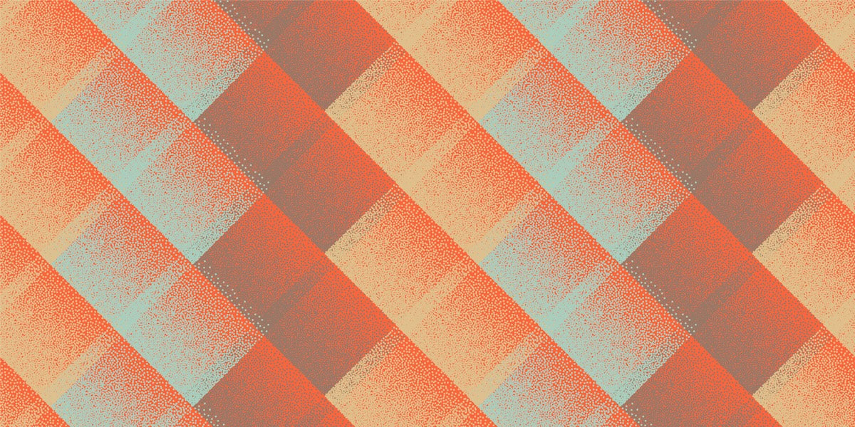 Papier peint rétro - carreaux graphiques orange pastel