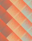Papier peint rétro - carreaux graphiques orange pastel