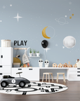 Kids Wallpaper - Starry Sky, Moon and Blue Clouds