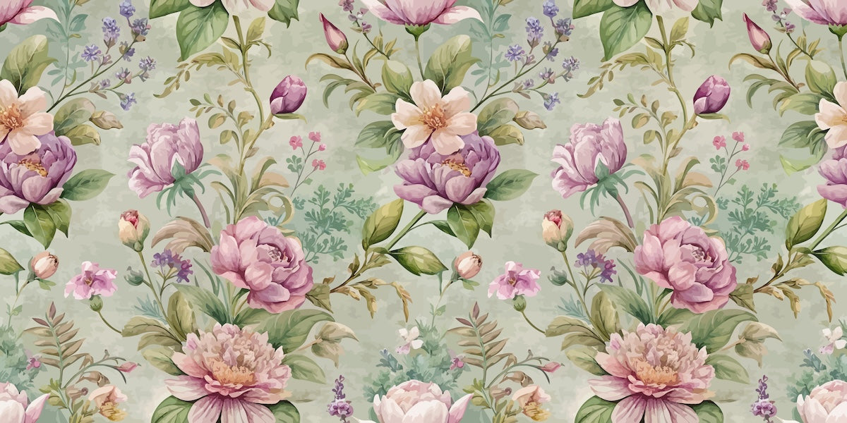 Papier peint fleuri - fraîcheur printanière pastel