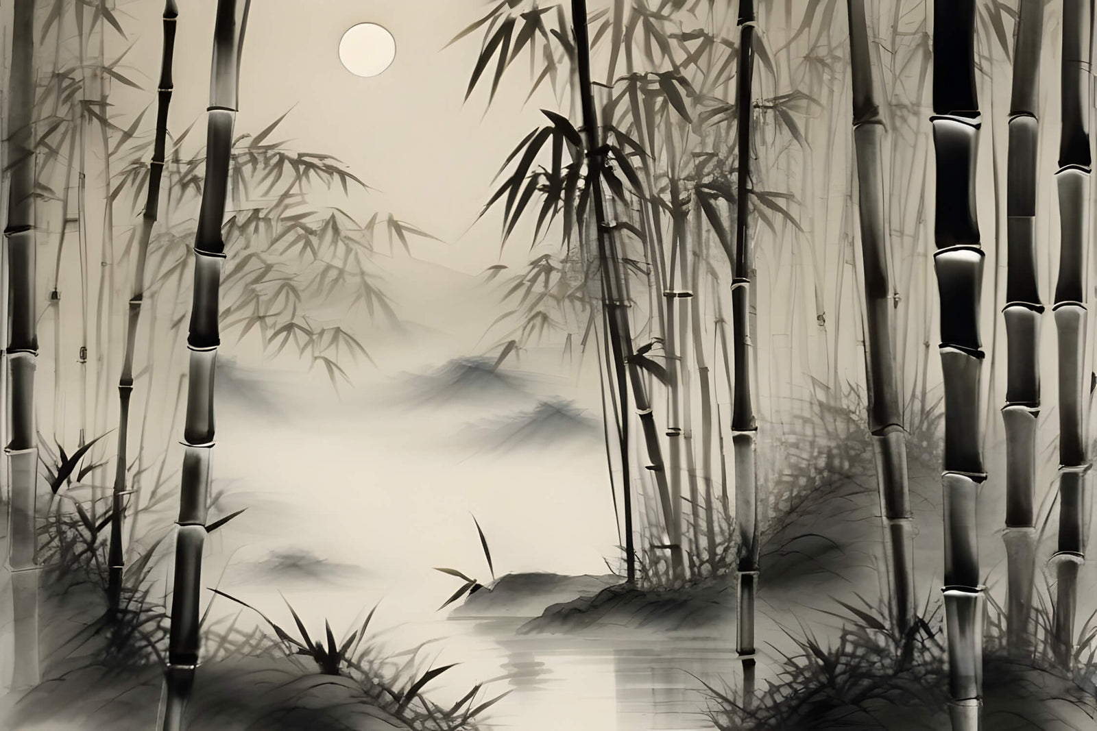 Bamboo Trompe L'Oeil Wallpaper