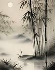 Japanese Wallpaper - Mist and Bamboo Landscape