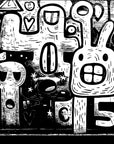 Papier peint noir et blanc – Fresque graphique design