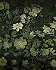 Floral Wallpaper - Olive Green Night Flower Garden